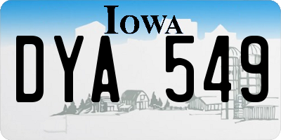 IA license plate DYA549