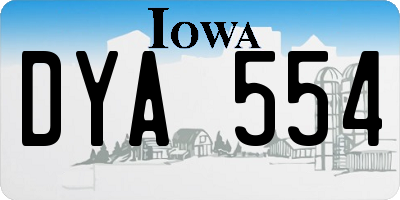IA license plate DYA554