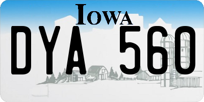 IA license plate DYA560