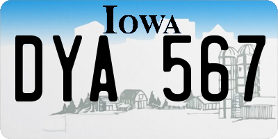 IA license plate DYA567