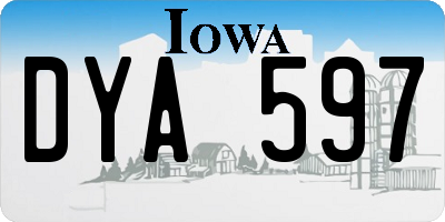 IA license plate DYA597