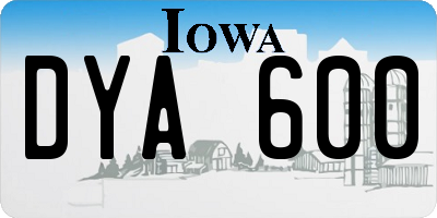 IA license plate DYA600