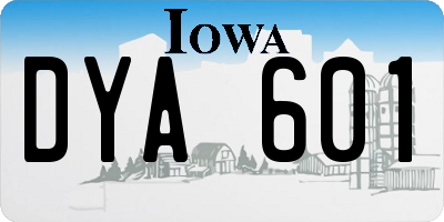 IA license plate DYA601