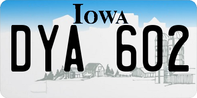 IA license plate DYA602