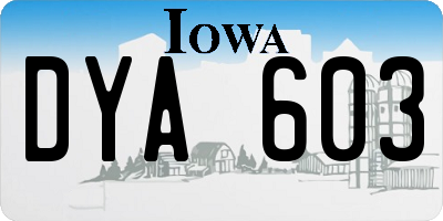 IA license plate DYA603
