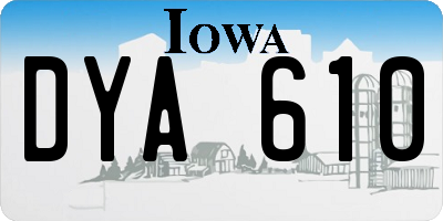 IA license plate DYA610