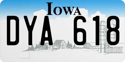 IA license plate DYA618