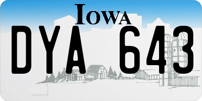 IA license plate DYA643