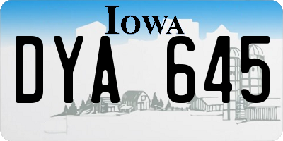 IA license plate DYA645