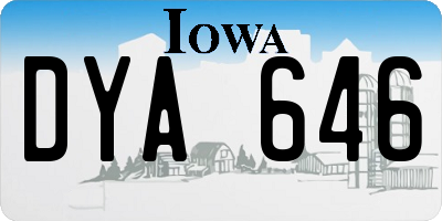 IA license plate DYA646