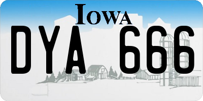 IA license plate DYA666