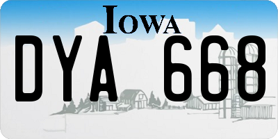 IA license plate DYA668