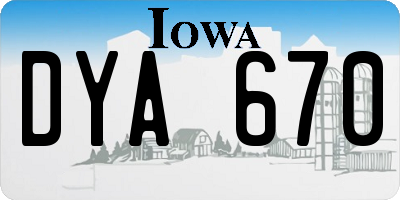 IA license plate DYA670