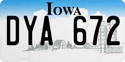 IA license plate DYA672
