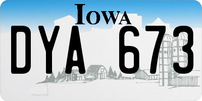 IA license plate DYA673