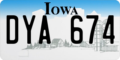 IA license plate DYA674
