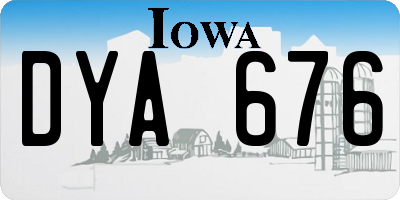 IA license plate DYA676