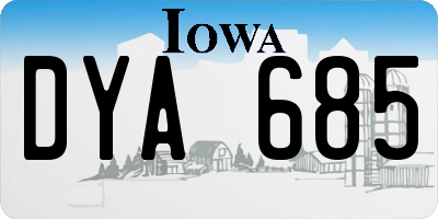 IA license plate DYA685