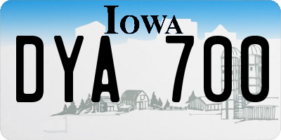 IA license plate DYA700