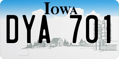 IA license plate DYA701