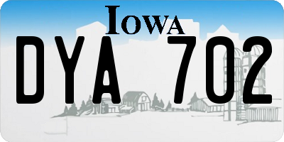 IA license plate DYA702
