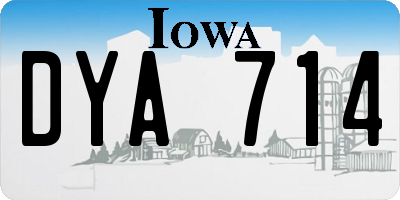 IA license plate DYA714