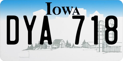 IA license plate DYA718