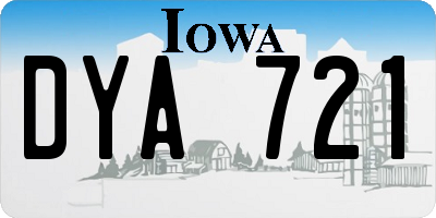 IA license plate DYA721