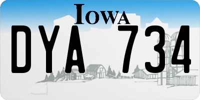 IA license plate DYA734