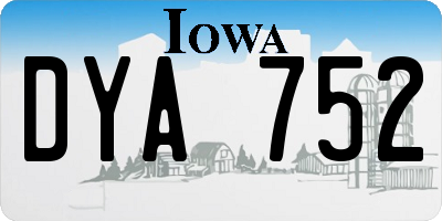 IA license plate DYA752