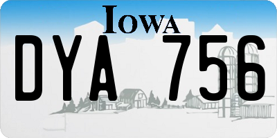 IA license plate DYA756