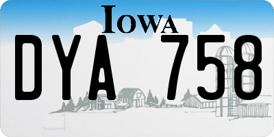 IA license plate DYA758