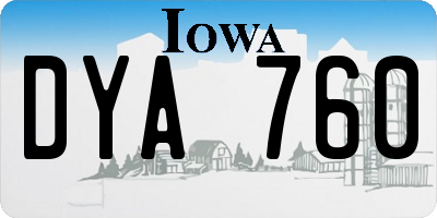 IA license plate DYA760