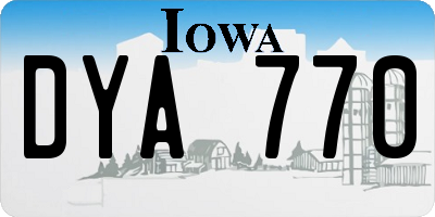 IA license plate DYA770