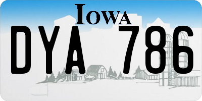 IA license plate DYA786