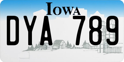 IA license plate DYA789