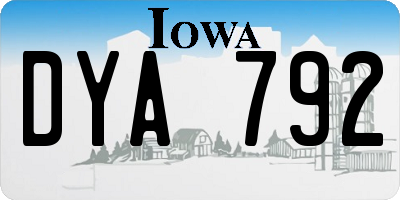 IA license plate DYA792