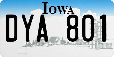 IA license plate DYA801