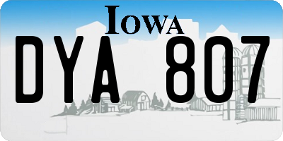 IA license plate DYA807