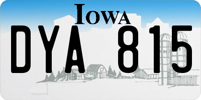 IA license plate DYA815