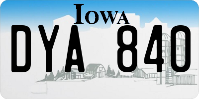 IA license plate DYA840