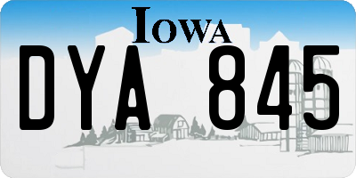 IA license plate DYA845