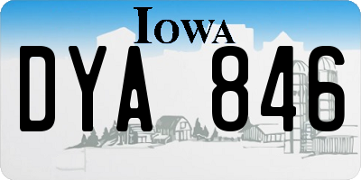 IA license plate DYA846
