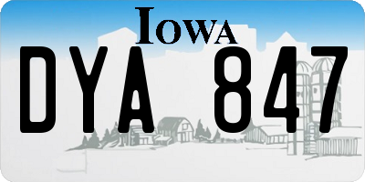 IA license plate DYA847