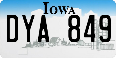 IA license plate DYA849