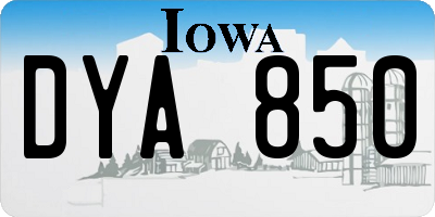 IA license plate DYA850