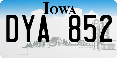 IA license plate DYA852