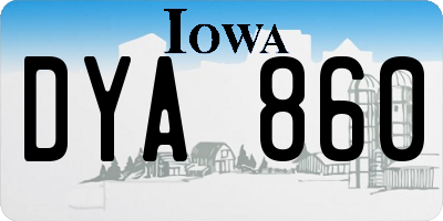 IA license plate DYA860