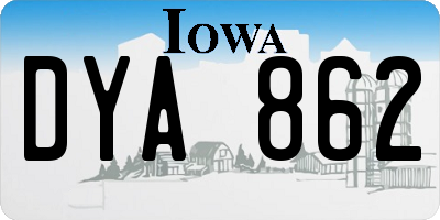IA license plate DYA862