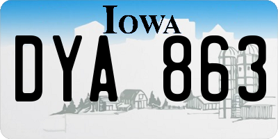 IA license plate DYA863